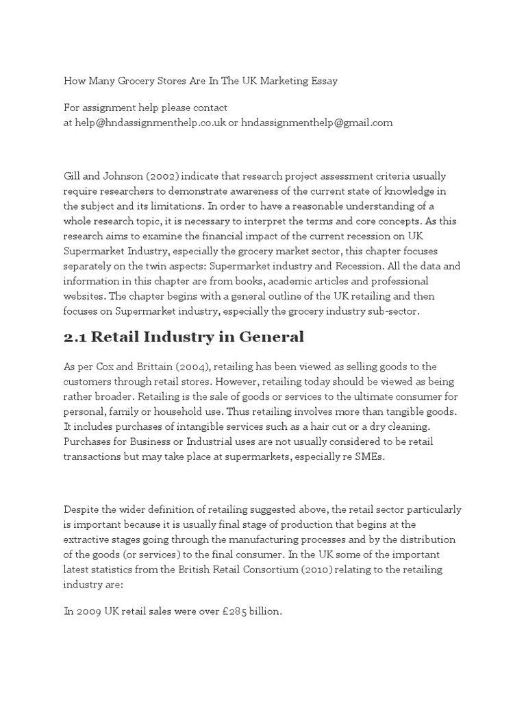 How Many Grocery Stores Are in The UK Marketing Essay PDF Grocery