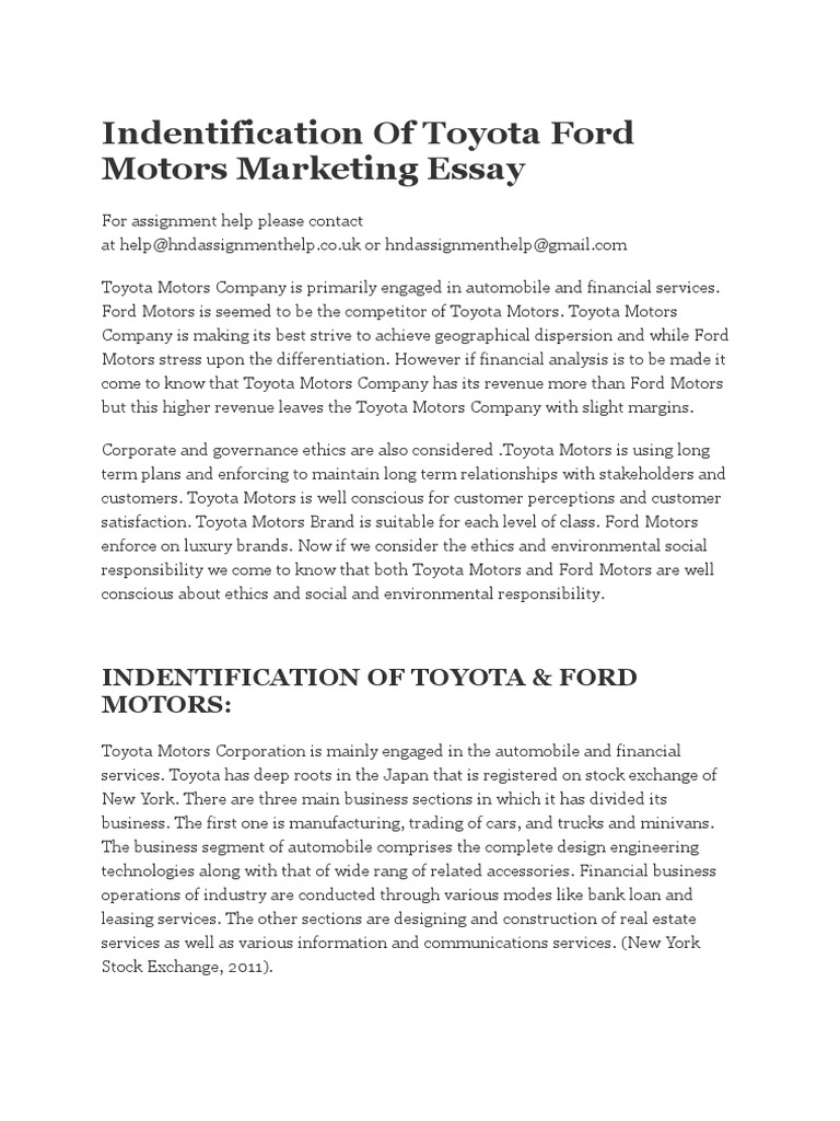 essay writing on ford motor company