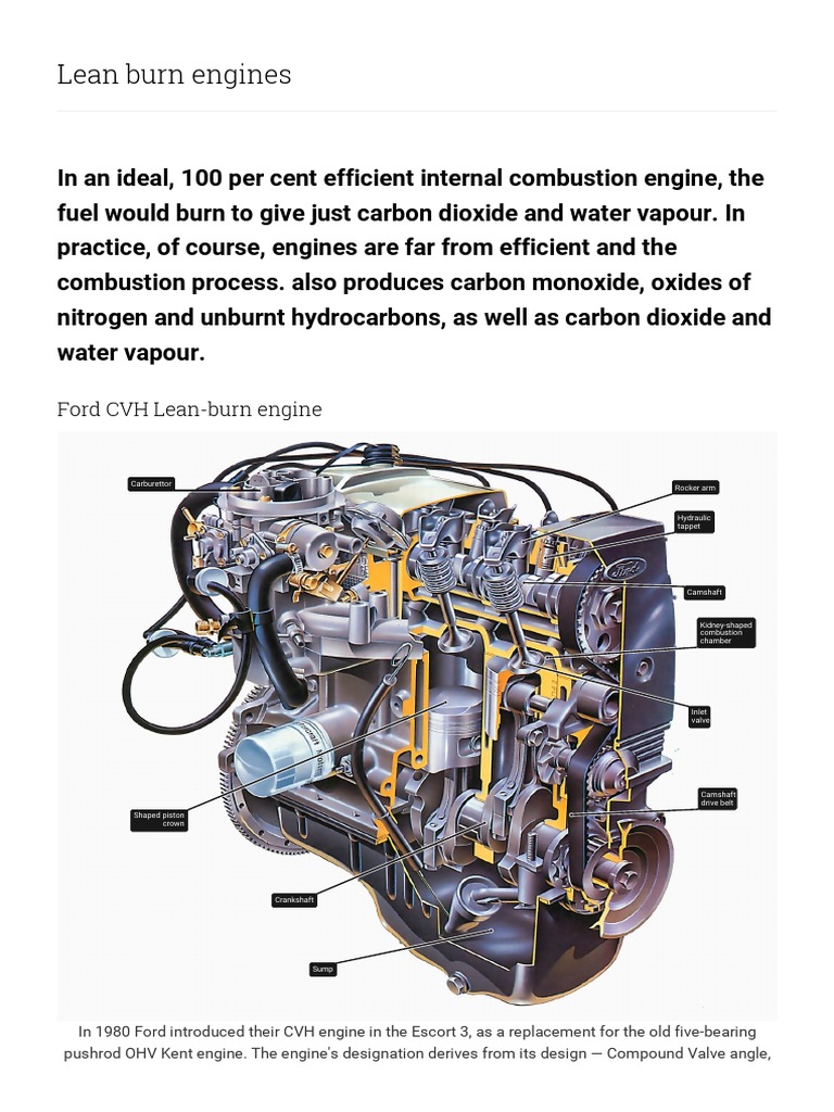 Lean Burn Engines Internal Combustion Engine Combustion