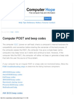 Computer POST and Beep Codes PDF