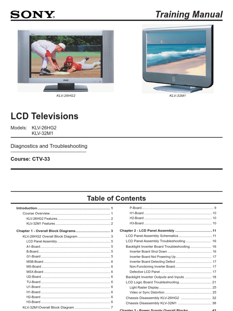 Training Manual | Thin Film Transistor Liquid Crystal Display | Power Supply
