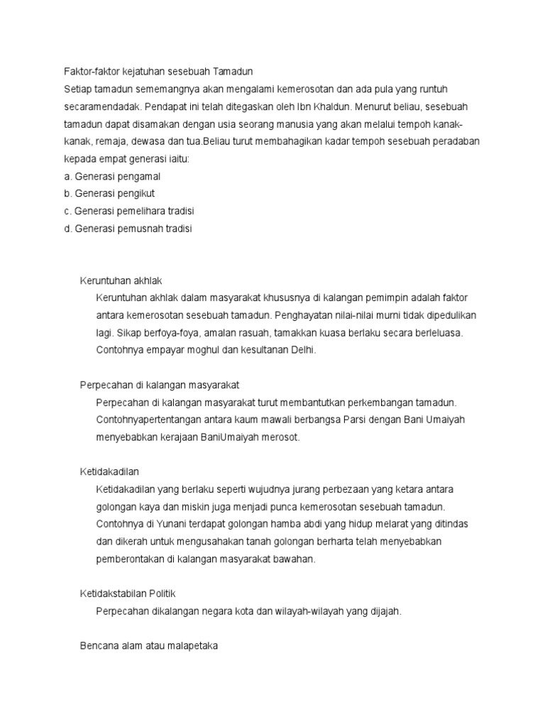 6 0 Faktor Kejatuhan Tamadun Pdf