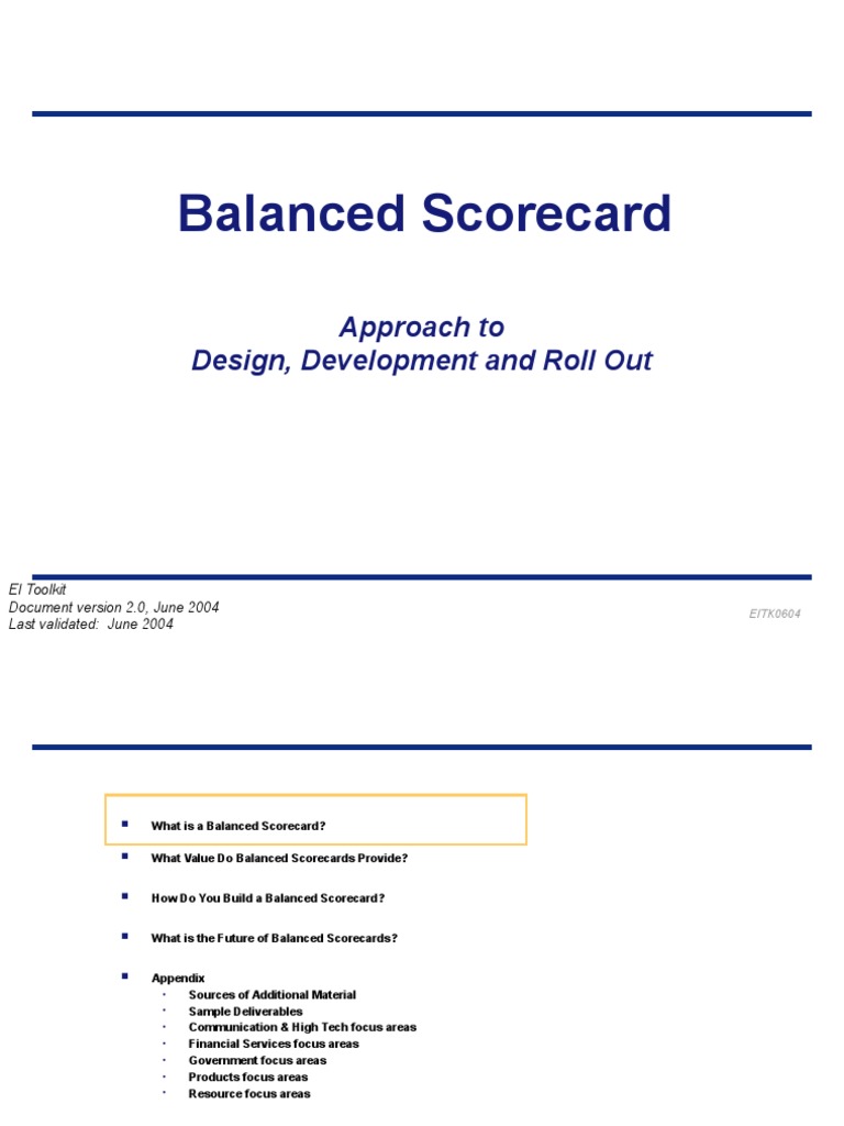 Balanced Scorecard Implementation Guide | PDF | Strategic Management ...