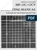 HP 41C Guide For Experienced User