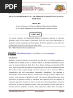 Download QUALITATIVE RESEARCH - ITS IMPORTANCE IN PRESENT EDUCATIONAL RESEARCH by scholarlyresearchj SN279411640 doc pdf