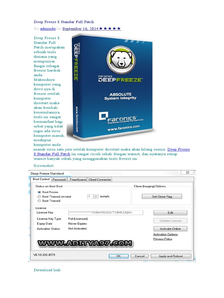 Patch Deep Freeze 8 Standar Full Gratis | PDF