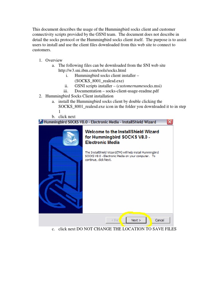 Socks Client Usage Readme | PDF | Installation (Computer Programs ...