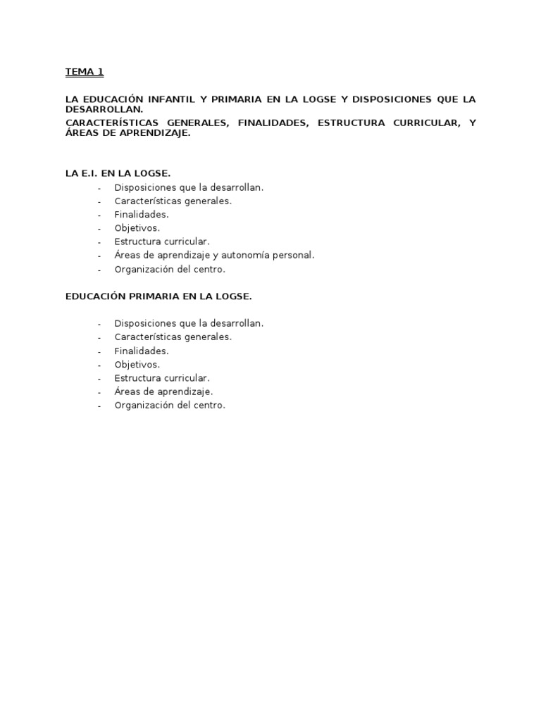 Temario Oposiciones | PDF | Plan de estudios | Educación primaria