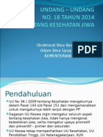 UU Nomor 18 Tahun 2014 Tentang Kesehatan Jiwa