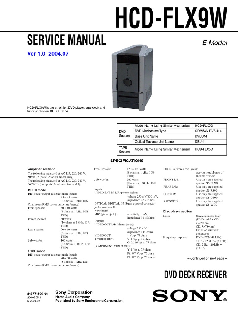 rin  Sony hcd-fc8, fc9 PDF | PDF | Compact Disc | Video