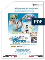 Programa Apertura Semana de La Biociencia