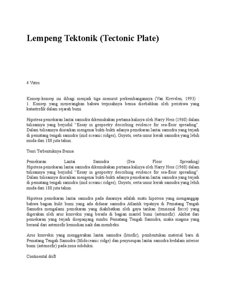 Soal Lempeng Tektonik