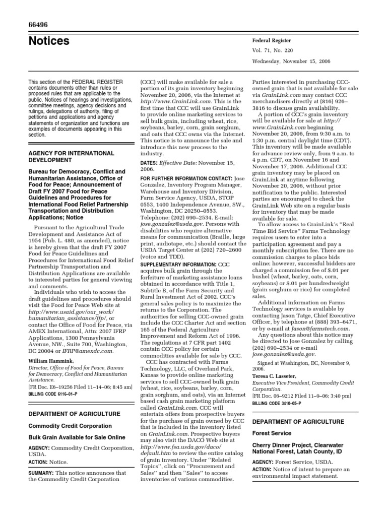 Notices: Federal Register | PDF