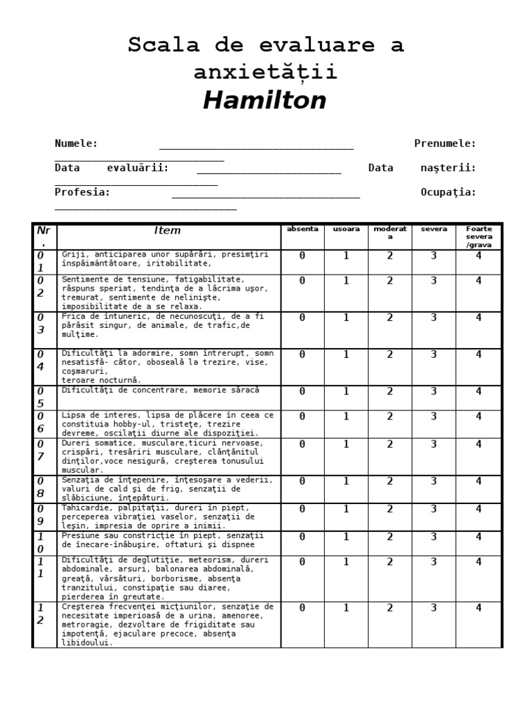 Scala de Anxietate Hamilton