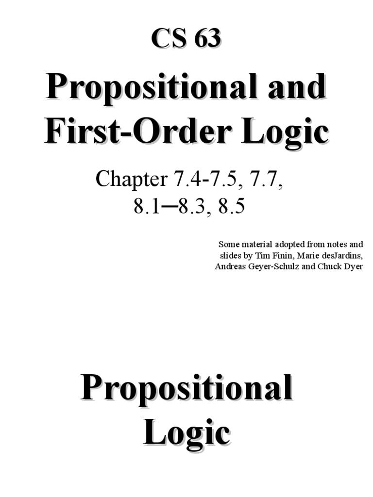 Logic Interpretation (Logic) First Order Logic