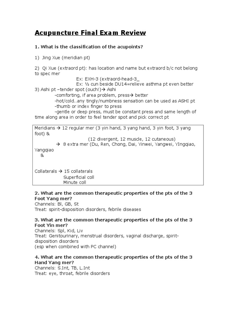 Acupuncture Final Exam Review Meridian (Chinese Medicine) Animal