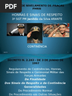 Ordem Unida - Curso de Nivelamento de Praças - Continência