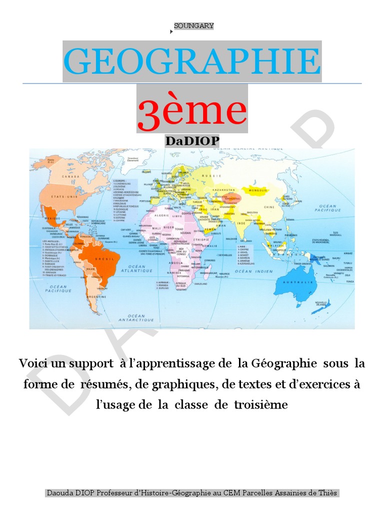 Fascicule De Géo 3ème Prof Cycle De Leau Nature