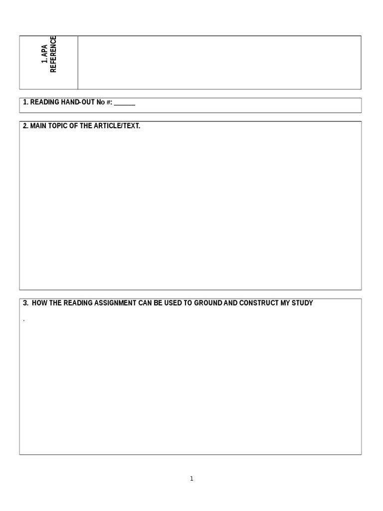 Reading Hand Out Template | PDF | Computers