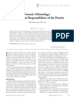 Forensic Odontology: The Roles and Responsibilities of The Dentist