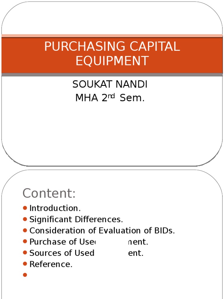 Capital Equipment Procurement Strategies | PDF | Discounted Cash Flow ...