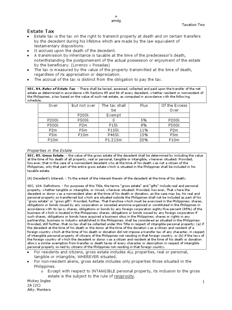 Taxation Two | PDF | Estate Tax In The United States | Tax Deduction