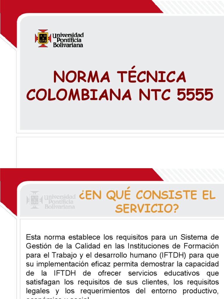 Norma NTC 5555 | PDF | Calidad (comercial) | Gestión de la calidad
