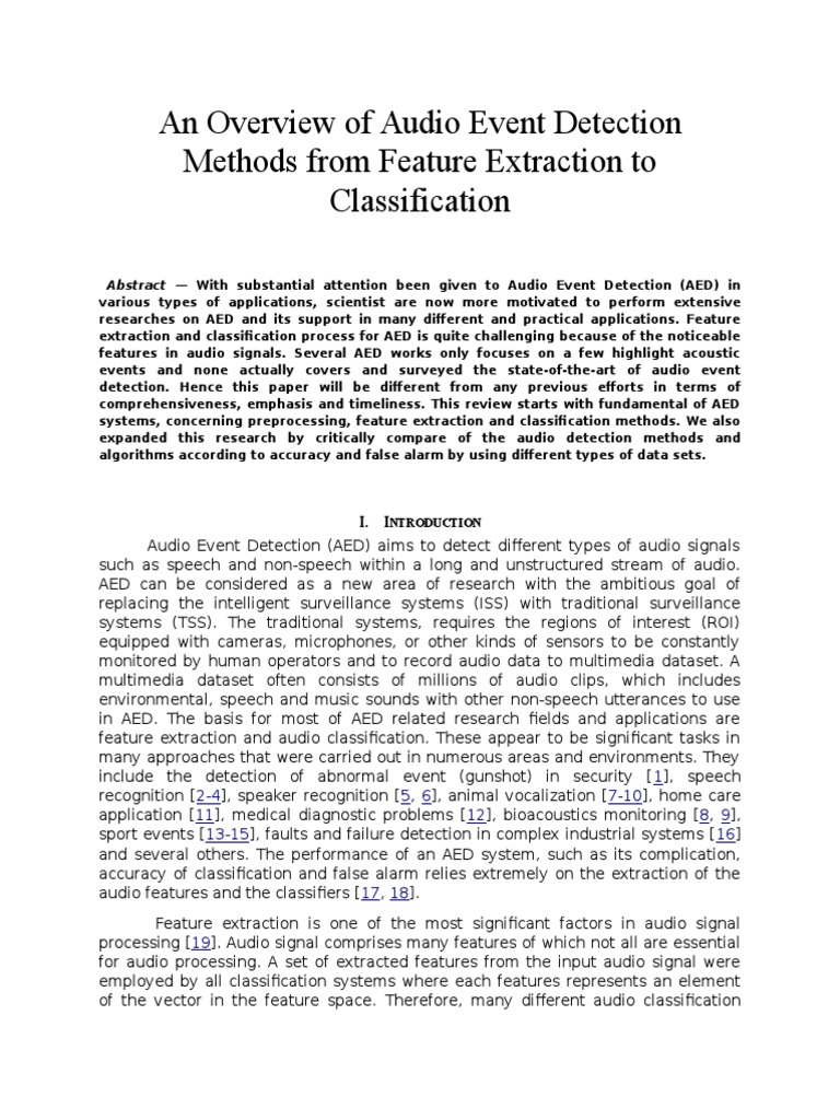 Comprehensive Review of Audio Event Detection | PDF | Statistical ...
