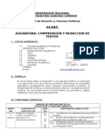 Silabo Comprension y Redaccion de Texos - Derecho