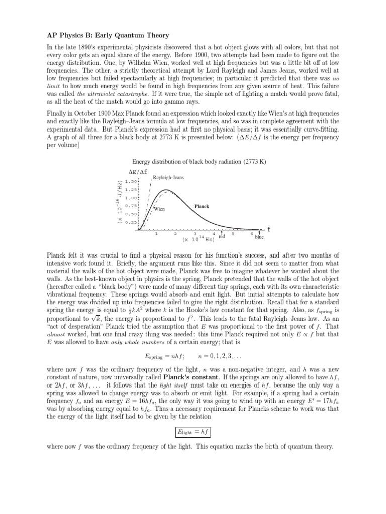 Milestones in The Development of The Quantum Theory | PDF | Electron ...
