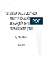 Teorerma del muestreo, Multiplexación y Jerarquía Digital Plesióticonica