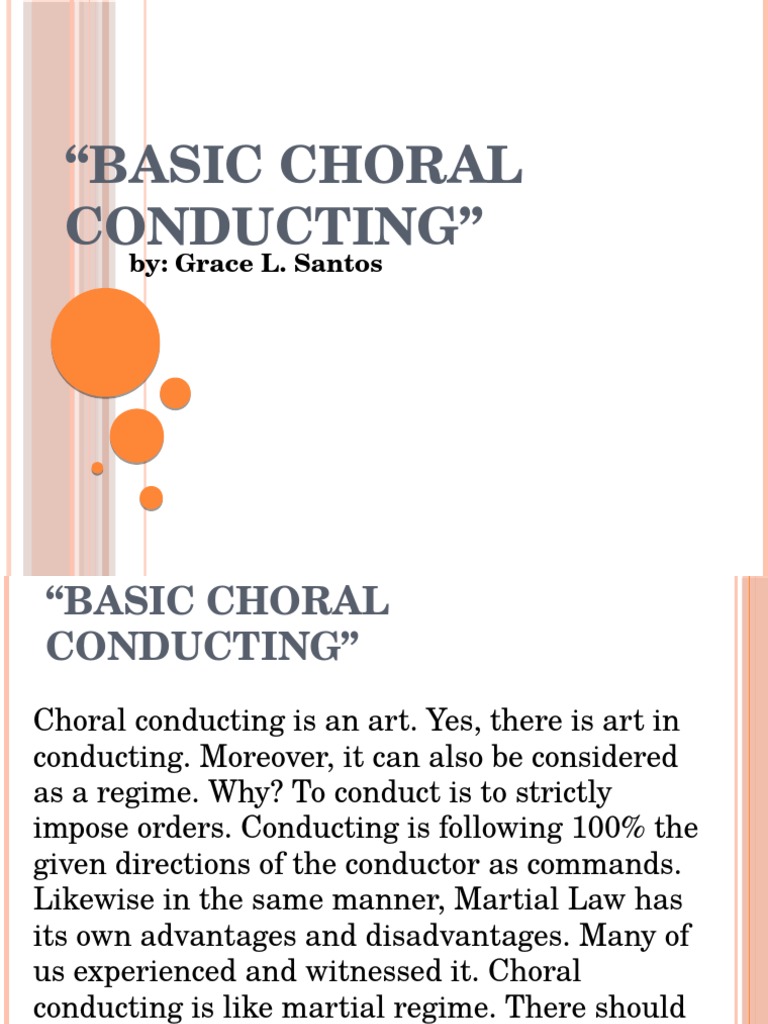 Basic Techniques for Choral Conducting | PDF | Conducting | Singing