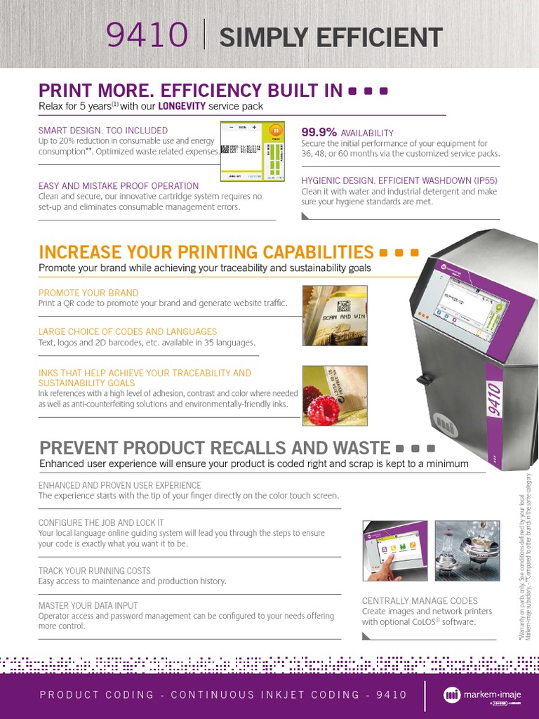 Markem Imaje 9410 Ds Hq A1 Printer Computing Barcode