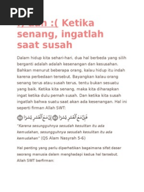 Ketika Senang Ingatlah Saat Susah Pdf