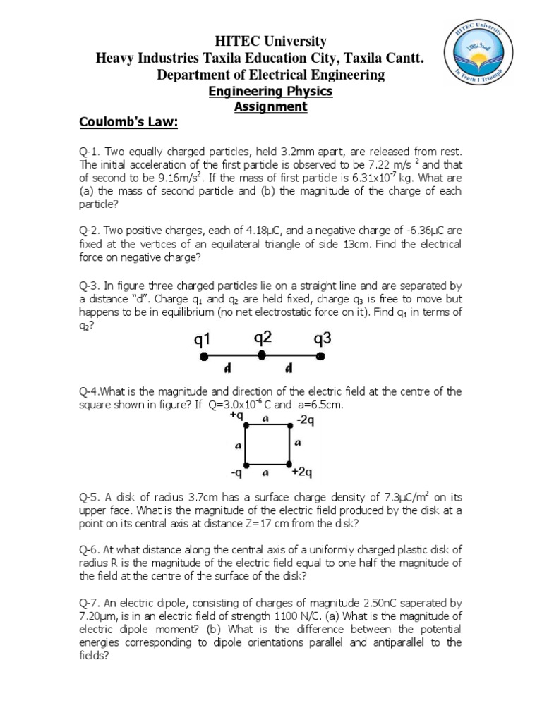 EP Assignment Spring 2015 PDF | PDF | Capacitor | Magnetic Field
