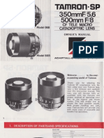 Tamron SP 350mm-f5.6-06b & 500mm-f8-55b Manual