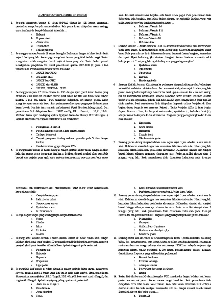 01 Soal Tryout Progress Unimus Doc