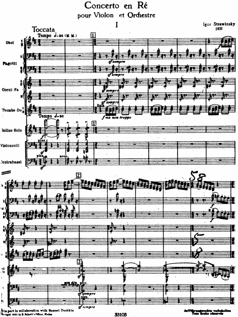 Sag Signal Motivering Stravinsky - Violin Concerto (Sdafsadf | PDF