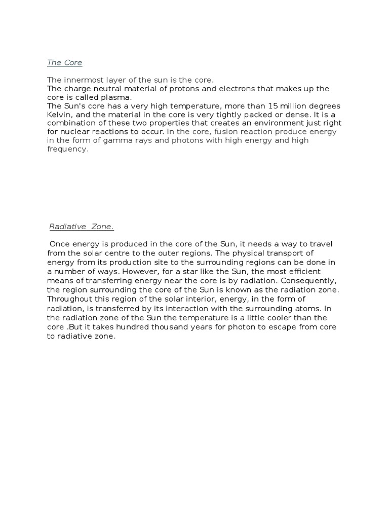 The Structure And Composition Of The Sun An Overview Of The Core