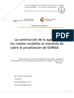 La construcción de la agenda de los medios nicoleños al momento de cubrir la privatización de SOMISA