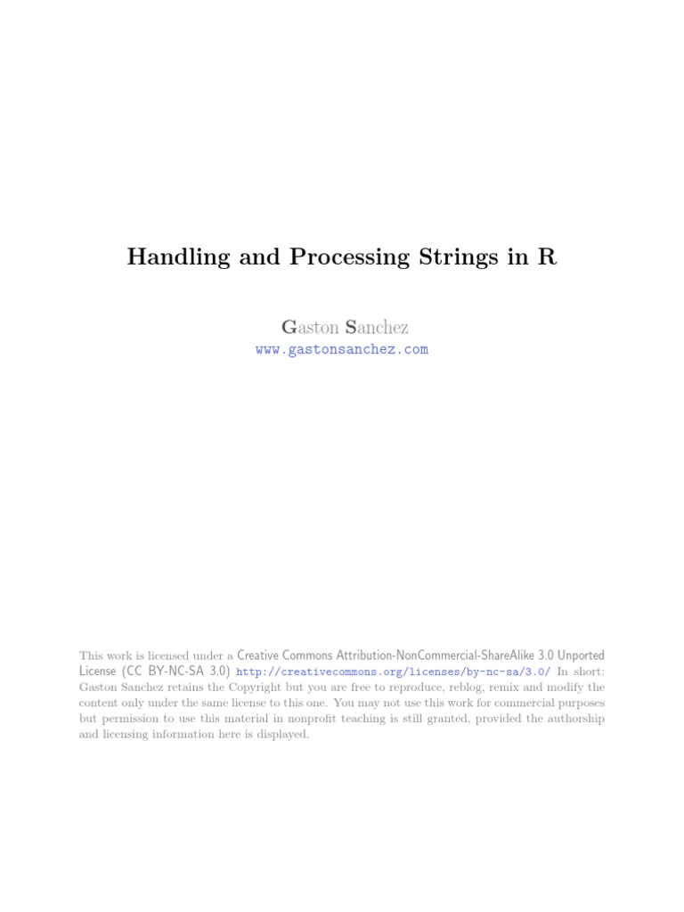 Handling and Processing Strings in R | PDF | Regular Expression | Comma ...