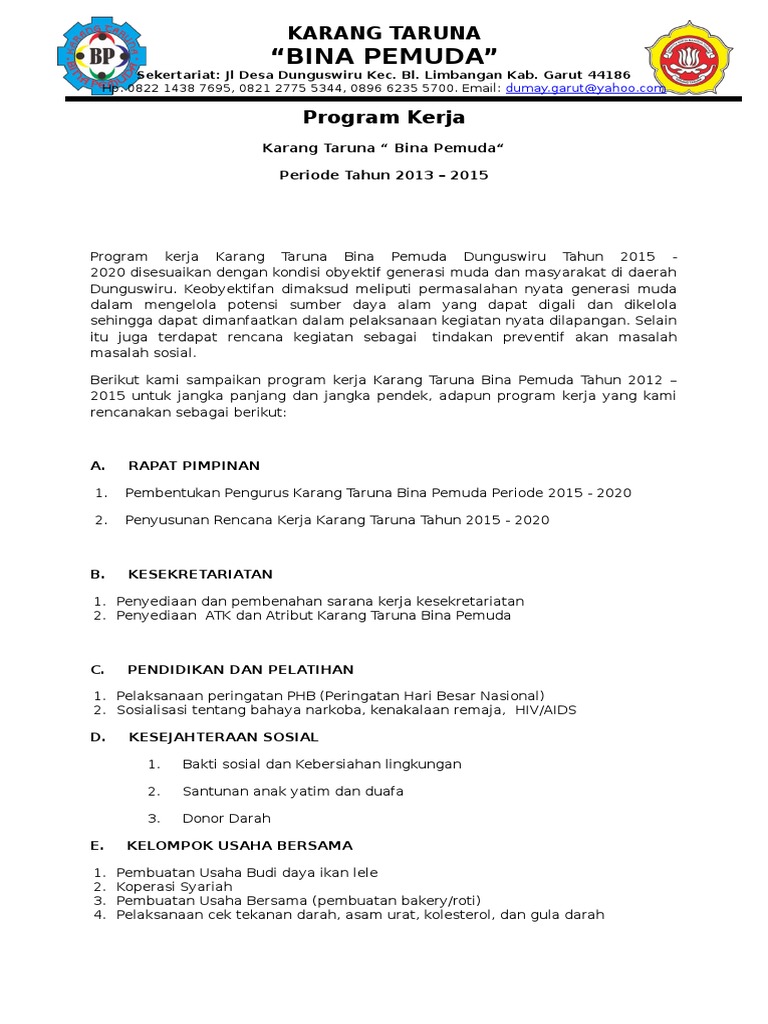 Rencana Kerja Ktbp