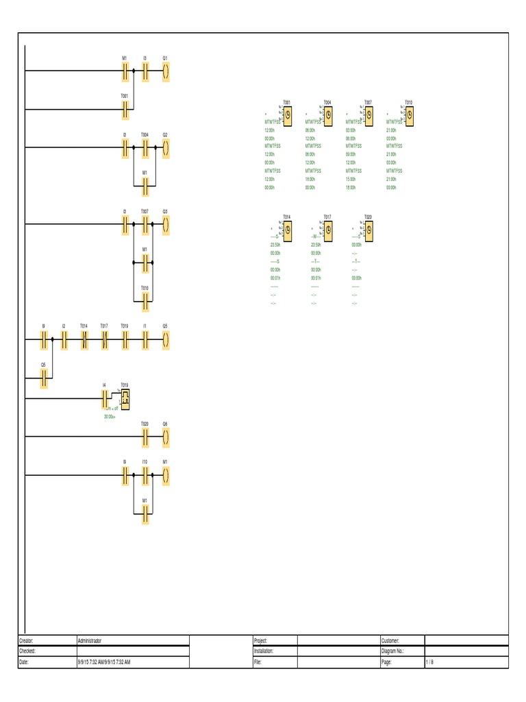 Weekly Timer Installation Parameters | PDF