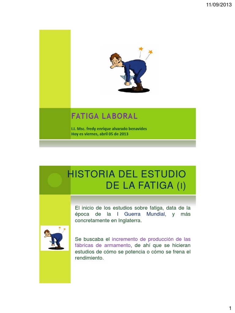 Estudio Sobre Fatiga Laboral | PDF | Síndrome de fatiga crónica | Músculo