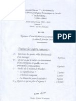 Examen Sciences de Gestion S1 2009-2010