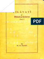 Lilavati of Bhaskaracarya Part I - M.D. Pandit