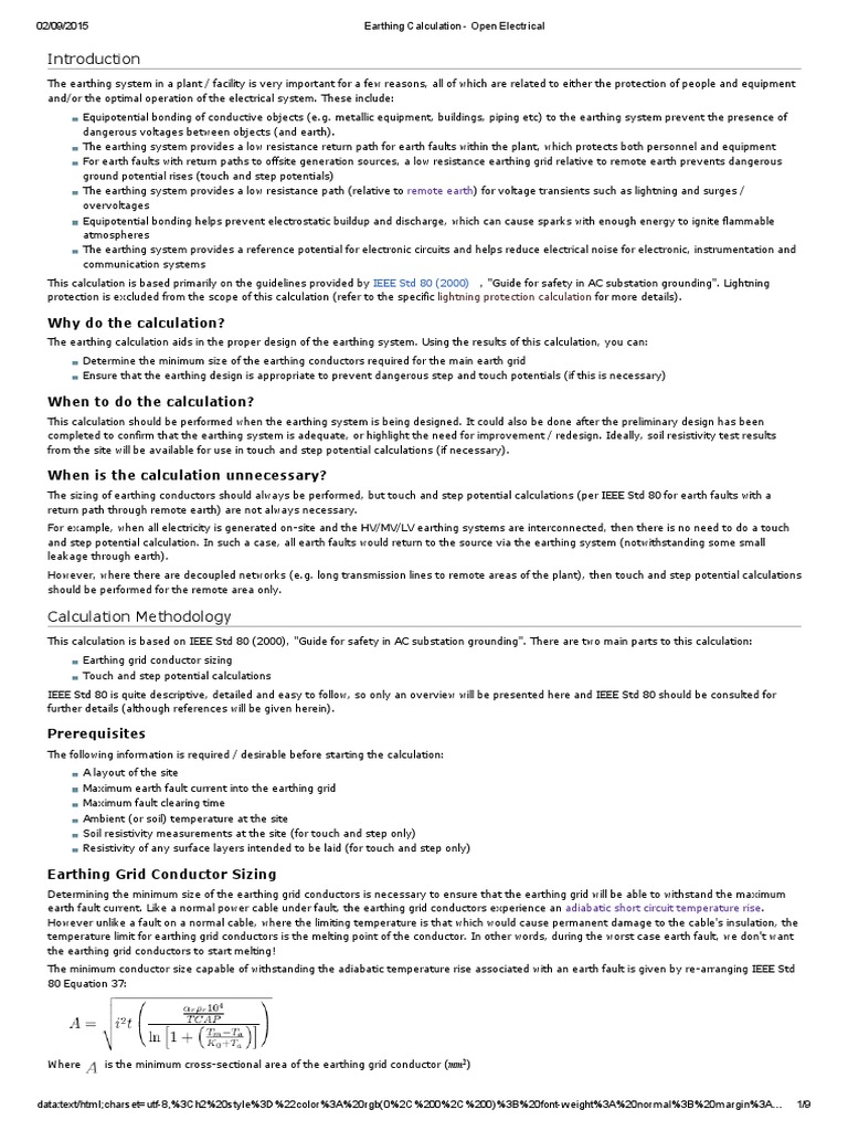 Earthing System Design Calculations | PDF | Electrical Resistivity And ...