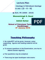 Lecture Plan (3 - 0 - 0) : Sedimentary Geology & Petroleum Geology