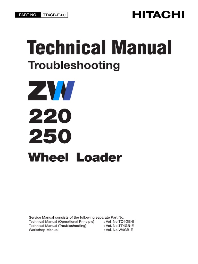 Troubleshooting Manual Zw220 250 (Eu) Tt4Gb E 00 | Pdf | Tire | Transmission (Mechanics)