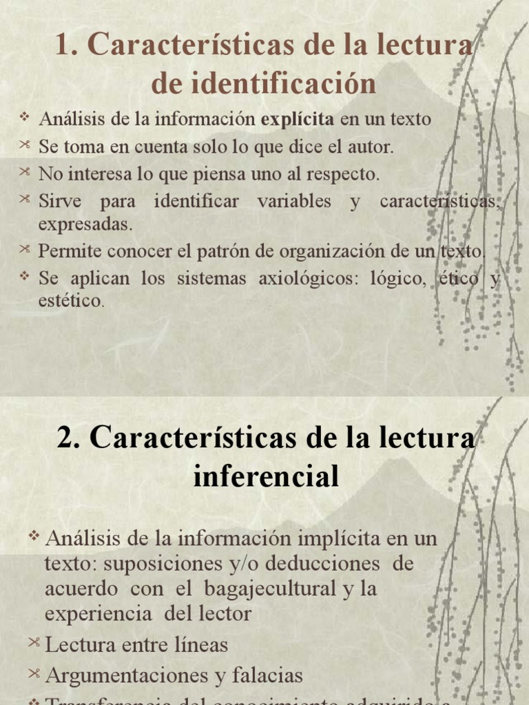 Características de la lectura y sus tipos | PDF | Lectura (proceso ...